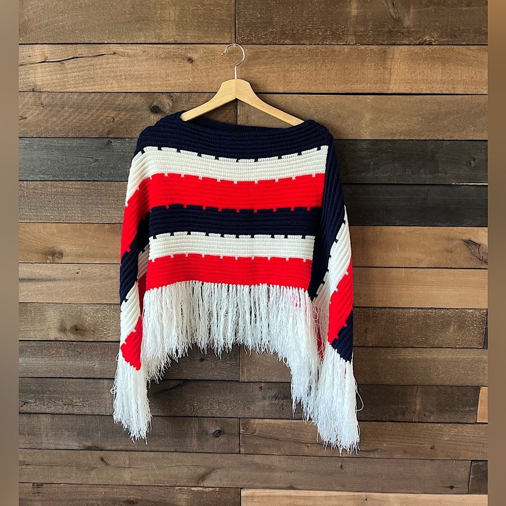 Vintage Striped Fringe Sweater Shall